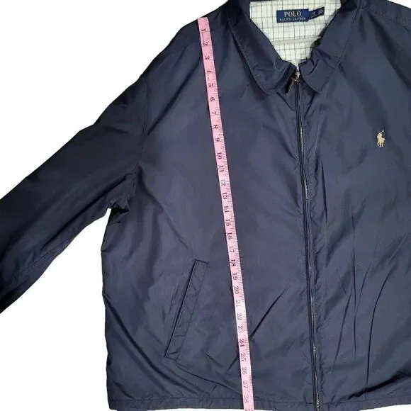 Polo Ralph Lauren Navy Harrington Bomber Golf Jacket Mens Plaid Lined. Mens 3XB - Picture 5 of 11
